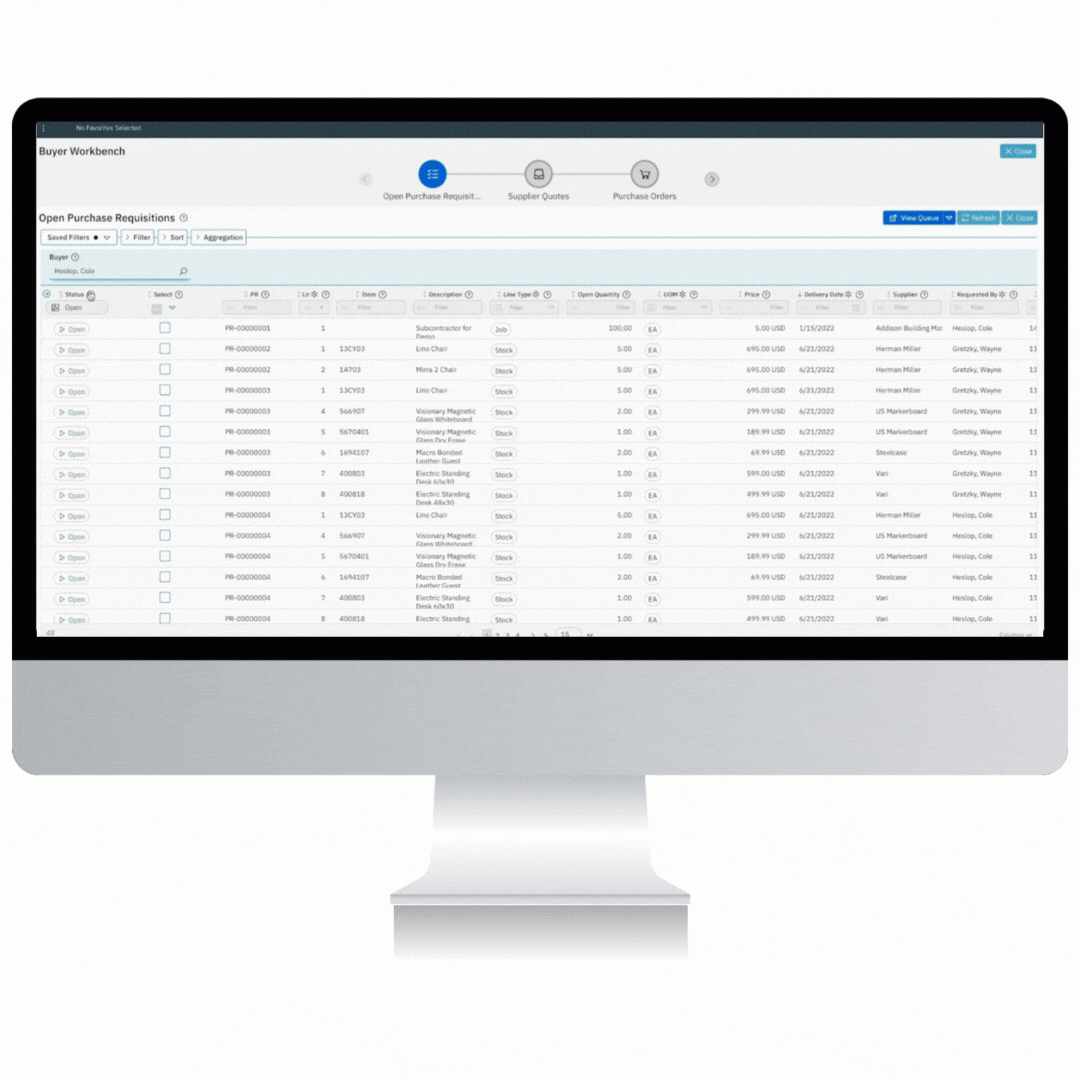 Buyer Workbench Desktop